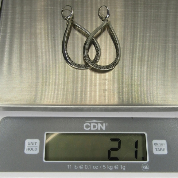 John Hardy 925 Sterling Silver Classic Chain Asli Leverback Drop Earrings 21g - Picture 9 of 9